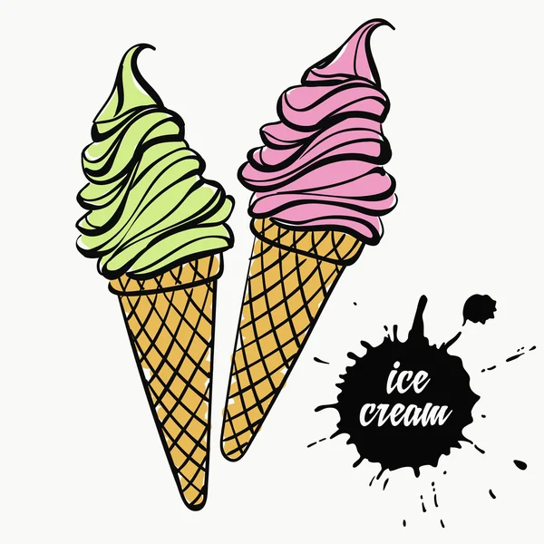 Crème glacée dans une tasse — Image vectorielle