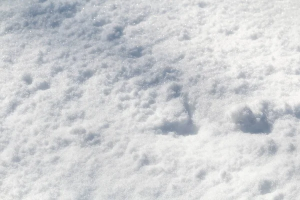 Winter snow. Snow texture Top view of the snow. Texture design. Snowy white texture. Snowflakes.