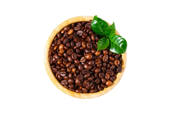 Roasted brown coffee beans isolated on white background. — Stock Photo, Image