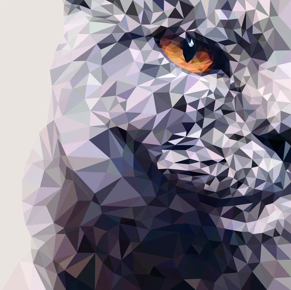 Low-Poly-Katze Illustration — Stockvektor