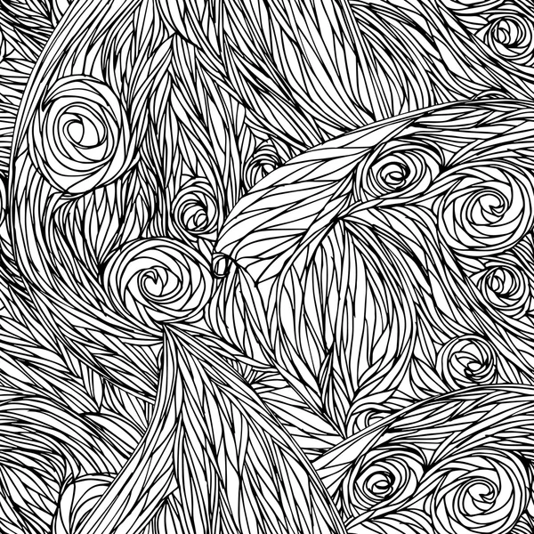 Patrón sin costura de vector abstracto con líneas onduladas de curling . — Archivo Imágenes Vectoriales