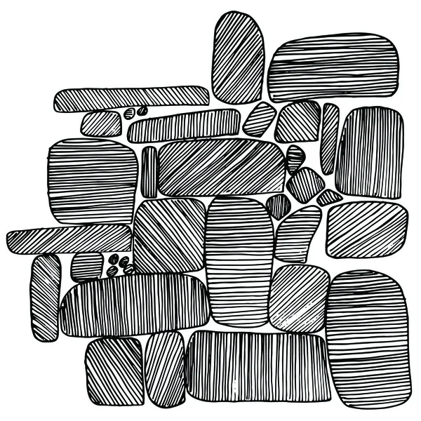 Piedras marinas. Piedras vectoriales dibujadas — Archivo Imágenes Vectoriales