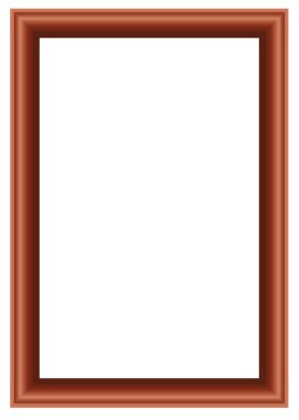 Beyaz arka plan üzerinde izole fotoğraflar için kahverengi dikdörtgen çerçeve