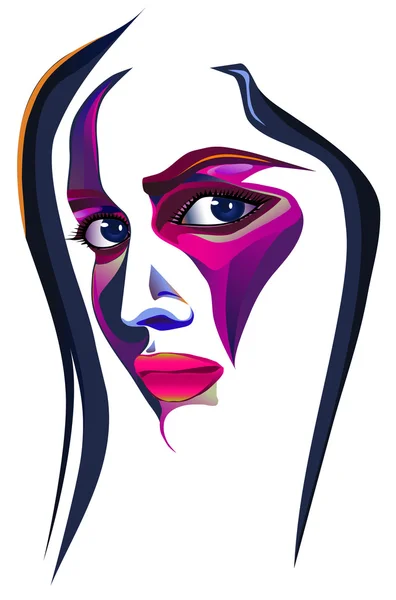 Body Art, le visage de la fille, maquillage — Image vectorielle