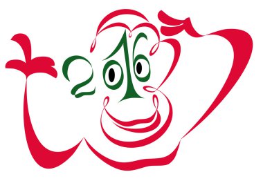maymun 2016 yılı. soyut çizim.