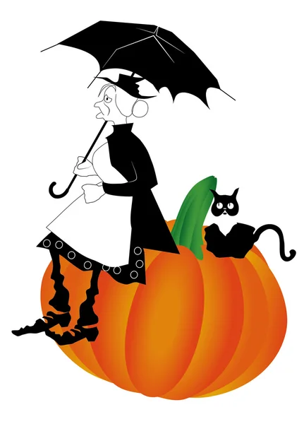 Pumpkin old cat. Abstract image. Vintage. image for Halloween — Stock Vector