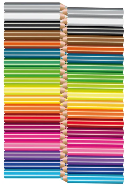 Impostare matite colorate su sfondo bianco. Illustrazione vettoriale. Forniture per ufficio . — Vettoriale Stock