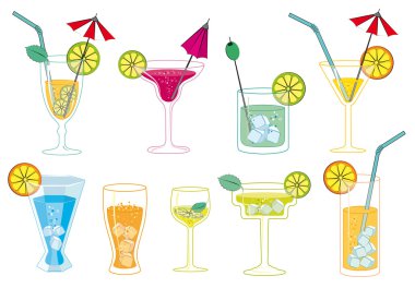 gözlük içecekler ve kokteyller ile