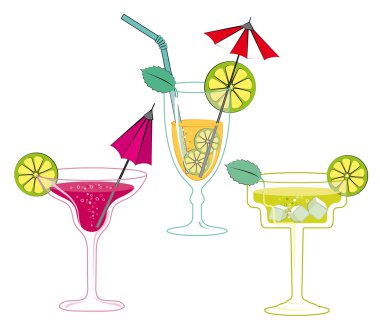 gözlük içecekler ve kokteyller ile