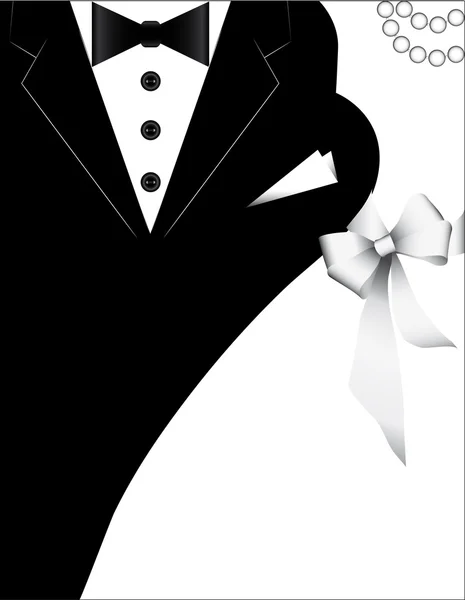 Costumi per matrimoni, design per biglietto d'invito. striscione di nozze con una sposa e uno sposo . — Vettoriale Stock