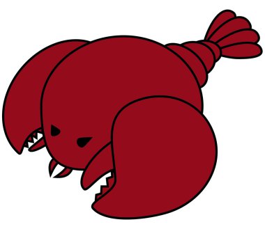 Deniz ürünleri. ıstakoz. İki pençeli tek kırmızı ıstakoz. 