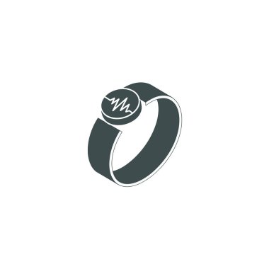 Kalp atışı monitörü olan akıllı bir saatin Isometric vektör çizimi