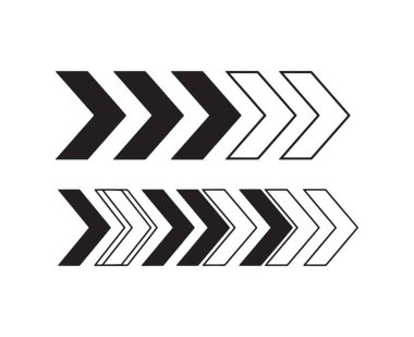 Taşıyıcı Ok Siyah ve Beyaz Tasarım Elementi olarak Ayarlandı