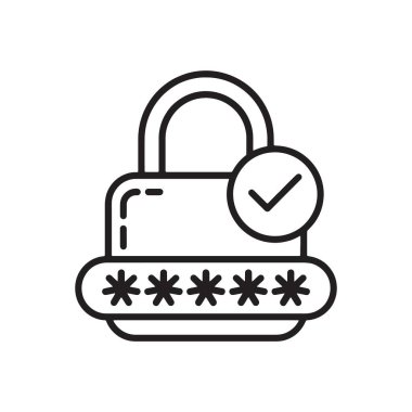 Asterisk ve İşaretli asma kilit Güvenlik Yetkilendirme Konseptini Gösterir