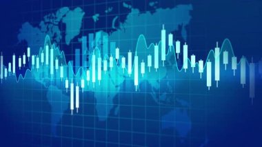 Dinamik dalgalı çizgileri ve çubuk elementleri olan bir şamdan grafiği piyasada uçuculuğu görselleştirmek için birebir..
