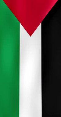 Filistin Bayrağı Rüzgârda Dalgalanıyor - 124- Gerçekçi Animasyon - 124- 4k Dikey Video