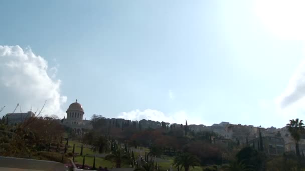 Tempo di nuvole su Haifa, Israele — Video Stock