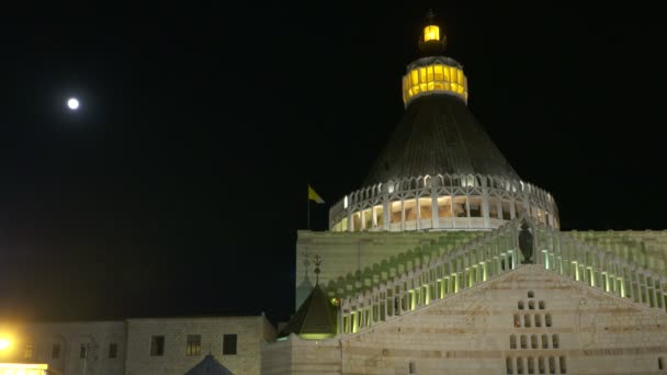 Basilikan Bebådelsen i nazareth, israel — Stockvideo