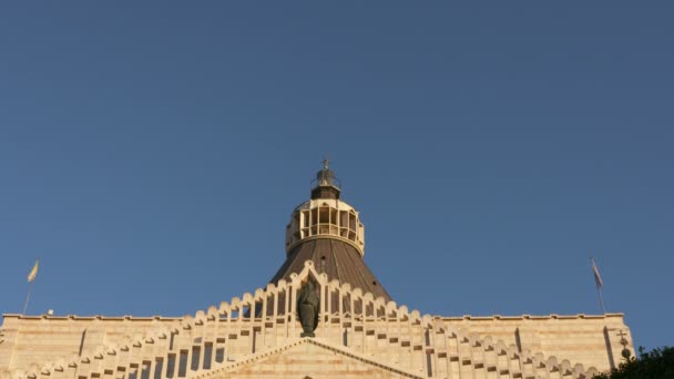 Basilikan Bebådelsen i nazareth, israel — Stockvideo