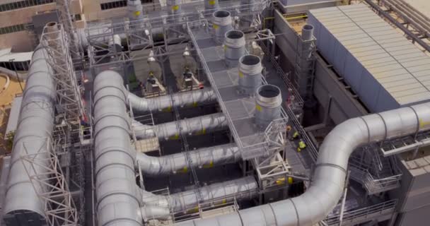 Снимки с воздуха большого промышленного комплекса — стоковое видео