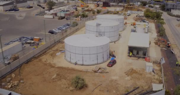 Filmagem aérea de um projeto de construção em grande escala — Vídeo de Stock