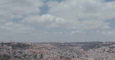 Zaman atlamalı bulutların üzerinde Jerusalem, İsrail