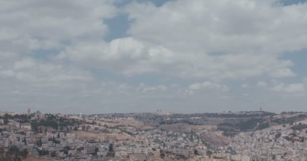 Tid förflutit av moln över Jerusalem, Israel — Stockvideo