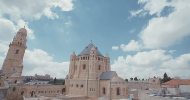 A Abadia da Dormição na cidade velha Jerusalém — Vídeo de Stock