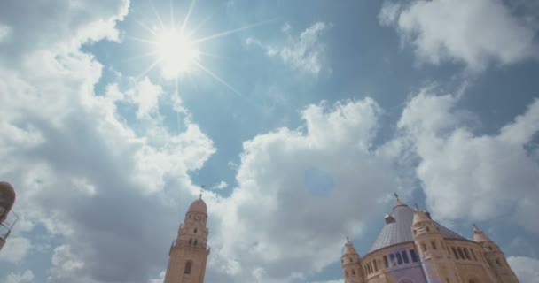 La Abadía de la Dormición en la ciudad vieja Jerusalén — Vídeos de Stock