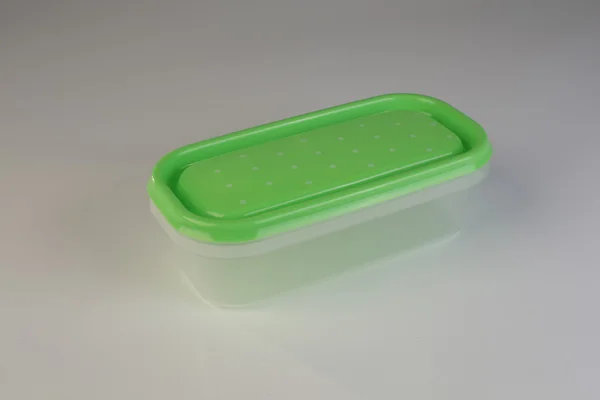 Scatola di plastica con coperchio colorato — Foto Stock