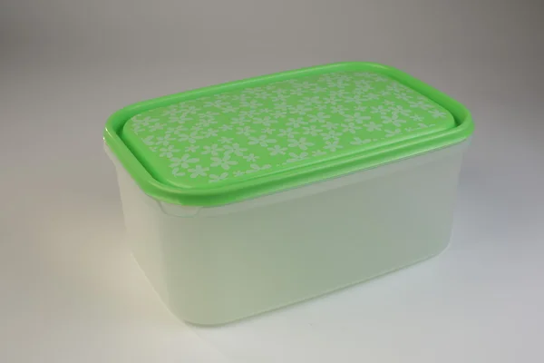 Caixa de plástico com tampa colorida — Fotografia de Stock