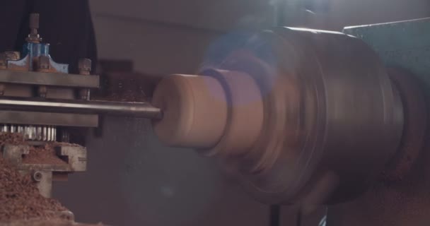 Woodworker kullanarak ahşap ile çalışan adam — Stok video