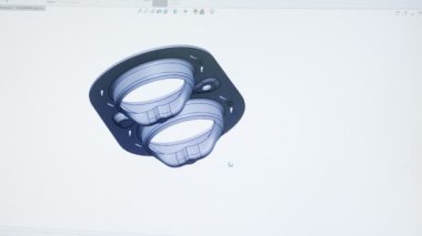 CAD Programını kullanan Endüstriyel Mühendis 'in görüntüsü parçalar tasarlıyor