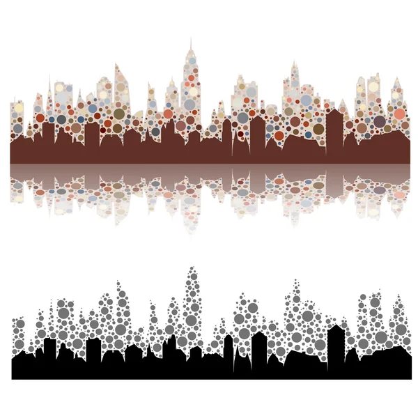 Cityscape with color spots — Stock Vector