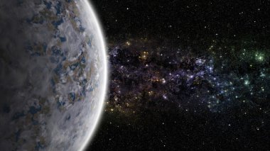 Derin uzay nebulada ile yabancı gezegenin
