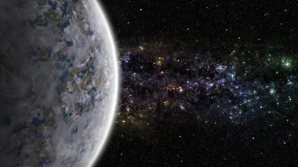 Derin uzay nebulada ile yabancı gezegenin