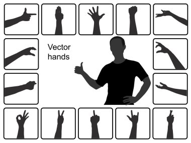 Farklı siluetleri eller vektör