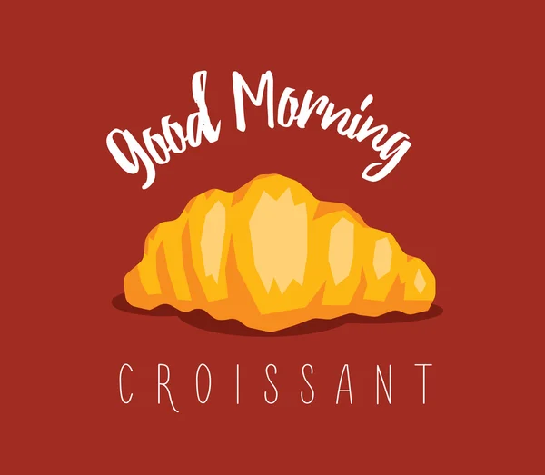 Delicioso Croissant isolado em fundo marrom. Ilustração vetorial — Vetor de Stock