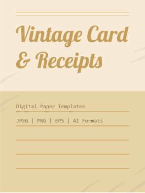 A retro card and receipt with vintage typography and decorative elements. An old-fashioned card design featuring classic text and ornamental details. Cartoon vector illustration.