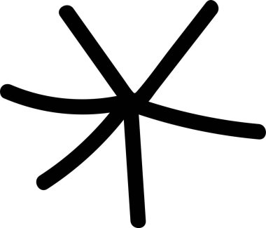 Çizim tarzında altı basit çizgisi olan el yapımı bir kar tanesi. Kar kristali temel doğrusal düzenleme ve en az detay ile tasvir edilir. Çizgi film vektör illüstrasyonu.