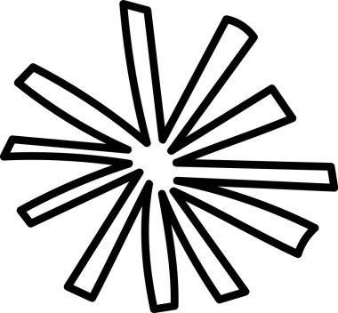 Cesur, geometrik çizgileri olan soyut bir kar tanesi çizgisi. Kalın ve açısal şekiller kullanan bir kar kristalinin stilize edilmiş tasviri. Çizgi film vektör illüstrasyonu.