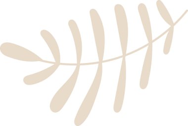 Basit bir şekilde uzatılmış şekilli soyut bir yaprak. Tasarım düz kıvrımlar ve minimalist bir forma sahiptir. Çizgi film vektör illüstrasyonu.