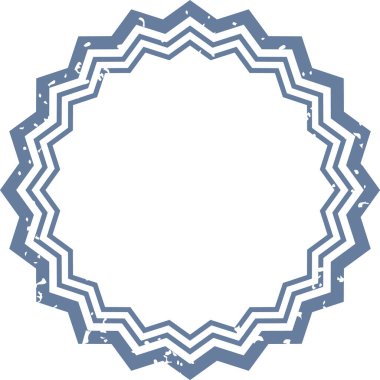 Sıkıntılı bir dokusu ve zikzak kenarları olan geometrik bir yıldız patlaması çerçevesi. Tasarım, cesur bir taslak oluşturan simetrik bir desen içeriyor. Çizgi film vektör illüstrasyonu.