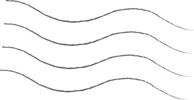 Dalgalı çizgiler posta pulunda dinamik bir kalıp oluşturur. Eğri vuruşlar posta temasında akan bir motif yaratır. Çizgi film vektör illüstrasyonu.