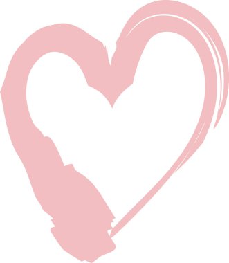 Sıvı bir tarzda cesur fırça darbeleriyle yaratılmış bir kalp şekli. Resimde, geniş çizgilerden oluşan dinamik bir kalp tasvir ediliyor. Çizgi film vektör illüstrasyonu.