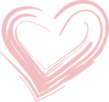 Akan çizgilerle ve yarım yamalak tarzla çizilmiş soyut bir kalp. İllüstrasyonda, dinamik darbeler kullanılarak yaratılmış bir serbest kalp şekli yer alıyor. Çizgi film vektör illüstrasyonu.