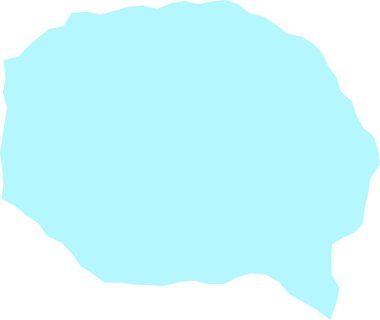 Düz kenarlı düz çizgi film tarzında konuşma balonu. Yırtık hatlı ve boş merkezli komik diyalog şekli, cesur taslak çizimi. Çizgi film vektör illüstrasyonu