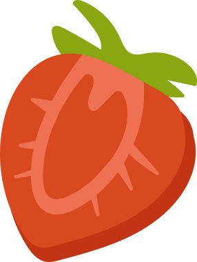 Cesur hatları ve basitleştirilmiş detayları olan el yapımı bir çilek. Böğürtlen stilize bir şekle ve öne çıkan tohumlara sahiptir. Çizgi film vektör illüstrasyonu.