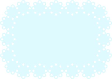 Simetrik bir düzende, istiridyeli kenarları ve dairesel kesikleri olan hassas bir dantel desen. Tasarımda zarif bir sınır oluşturan karmaşık döngü ve noktalar yer alıyor. Çizgi film vektör illüstrasyonu.