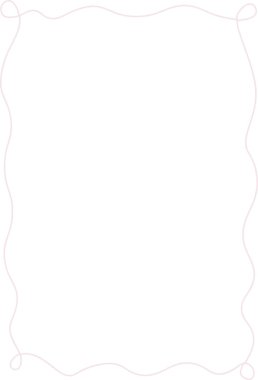 Temiz çizgilerde kıvrımlı köşeleri olan ince dalgalı bir çerçeve. Hassas girdapları ve havadar negatif alanı olan kıvrımlı sınır çizgisi, Çizgi film vektör çizimi